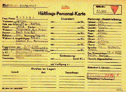 Buchenwald original document
                                      of Istvn Katona