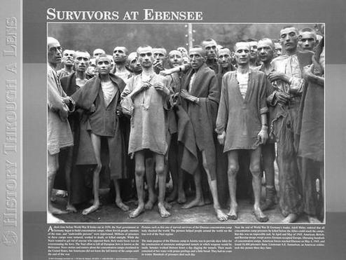 Survivors at
                                                          Ebensee