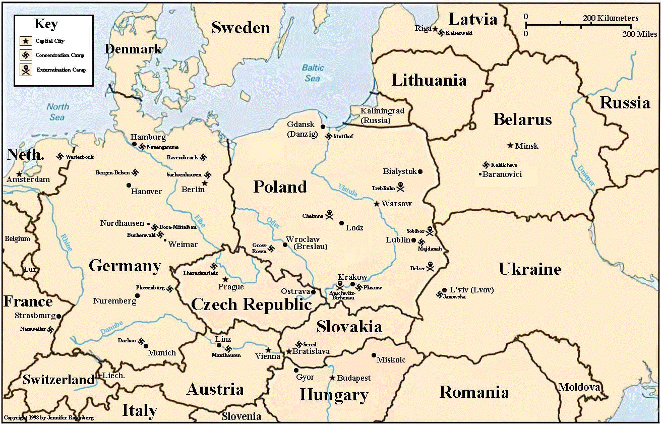 Map Of Europe During The Holocaust