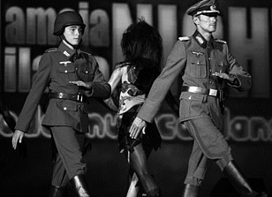 Radu Mazare with his son in Nazi costumes 