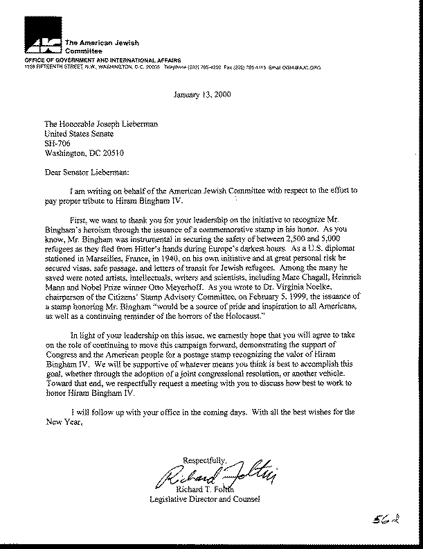American Jewish Committee Letters