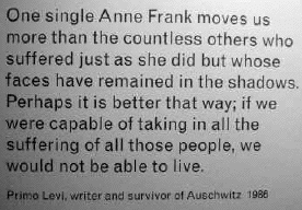 Levi's
                                                          tribute to
                                                          Anne Frank