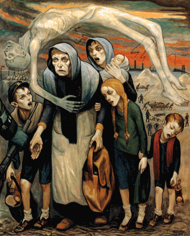 Shoah painting by
                                                          David Olre