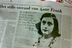 On the betrayal
                                                          of Anne Frank