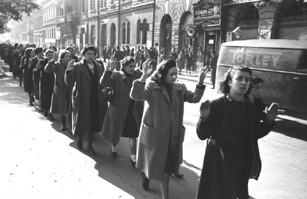 Line up the
                                                          Hungarian Jews
                                                          in Budapest,
                                                          October 1944