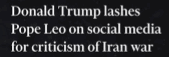 pope leo on
                                                      trump
